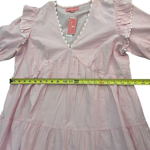 NWT SIMPLY SOUTHERN Pink Ricrac Dress Size M - Picture 9 of 10